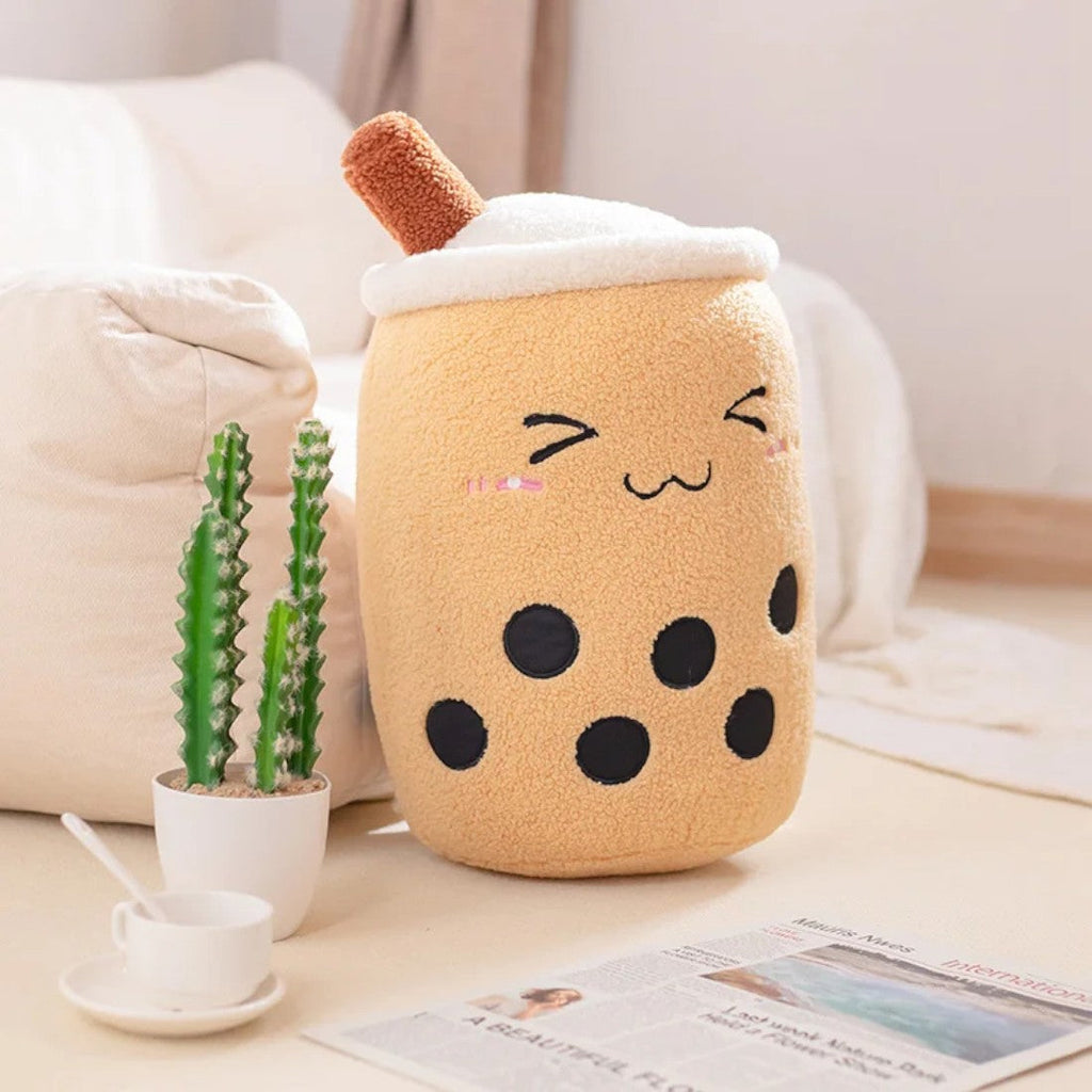 Kawaii bubble tea knuffel karamel
