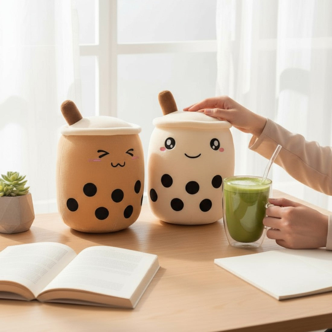 Kawaii bubble tea knuffel creamy