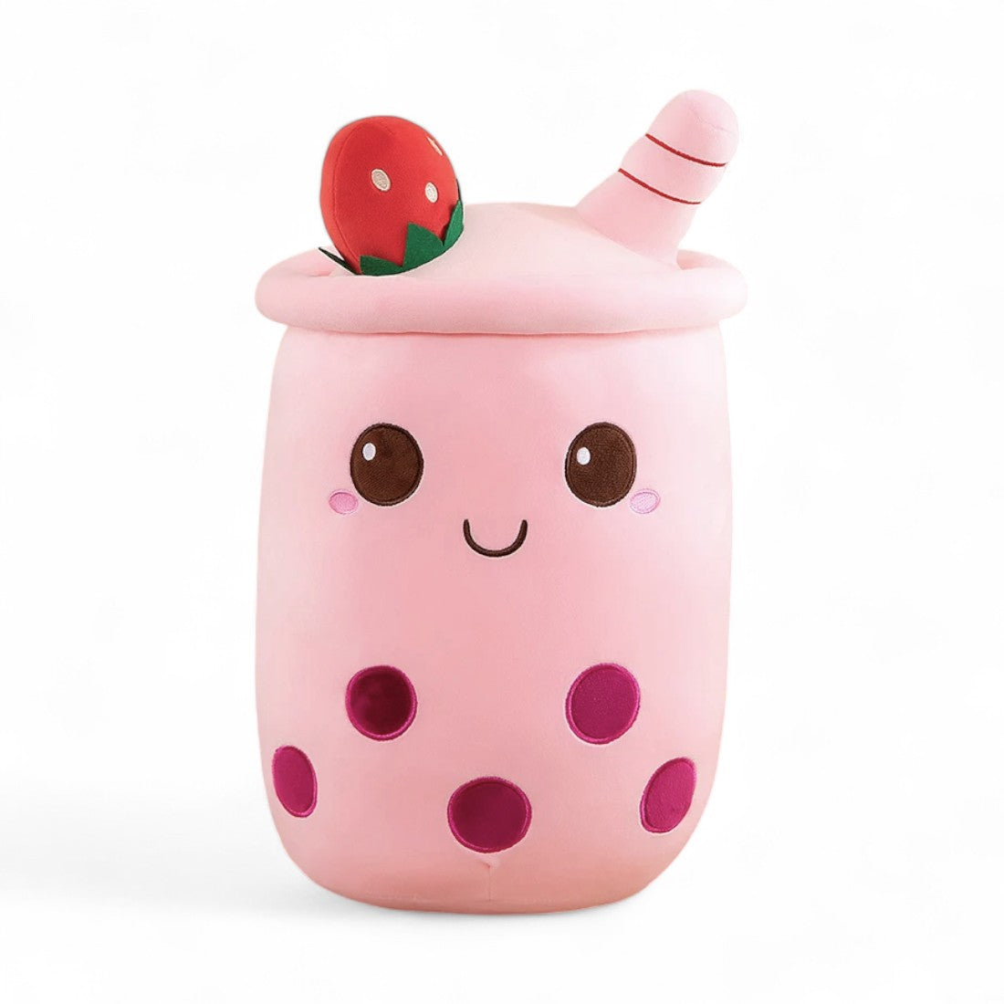 Kawaii bubble tea knuffel aardbei met fruit