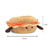 Kawaii ontbijt knuffel bagel met zalm