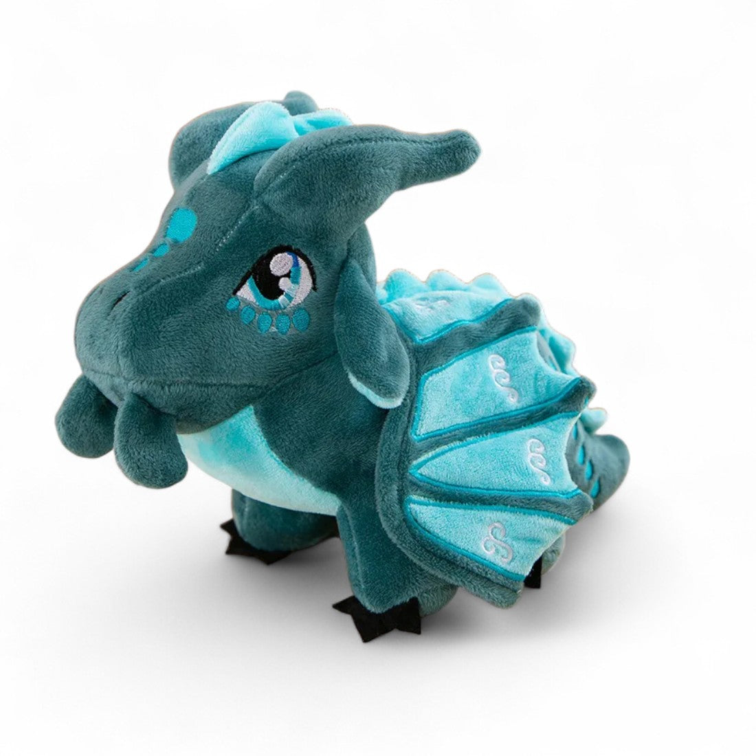 Azuurblauwe sprookjesdraak knuffel