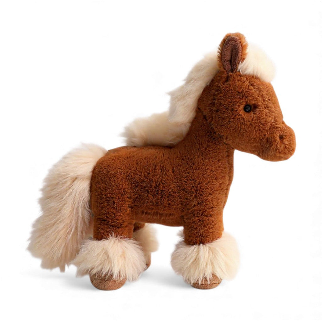 Zachte paard knuffel met zijdeachtige manen