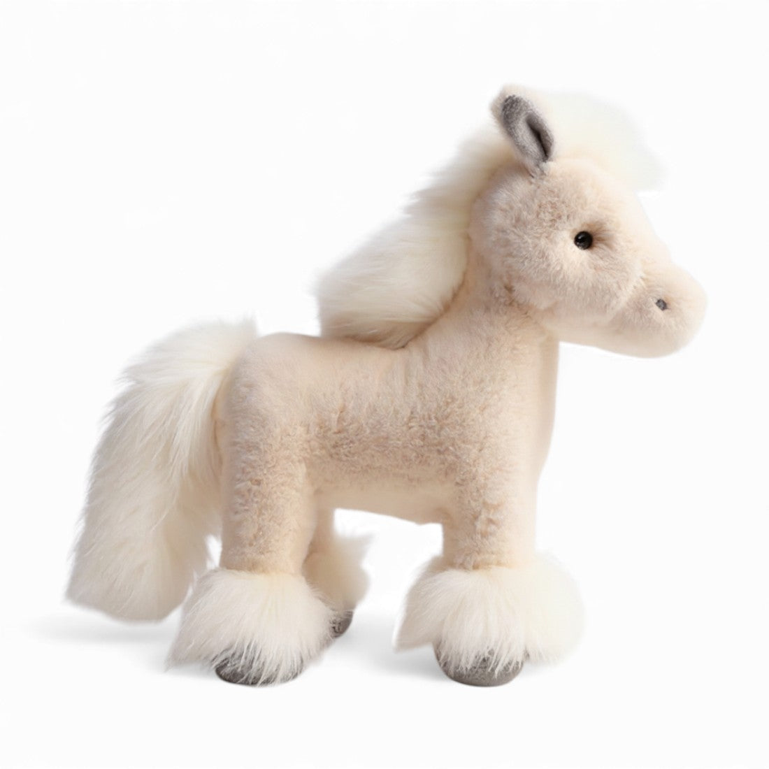 Zachte paard knuffel met zijdeachtige manen