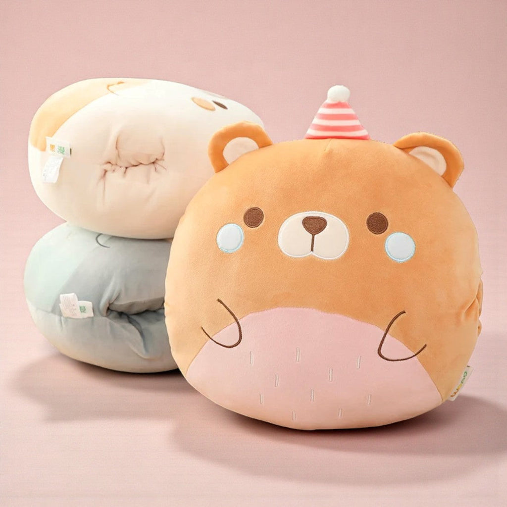 Rond knuffelkussen Squishmallow-stijl