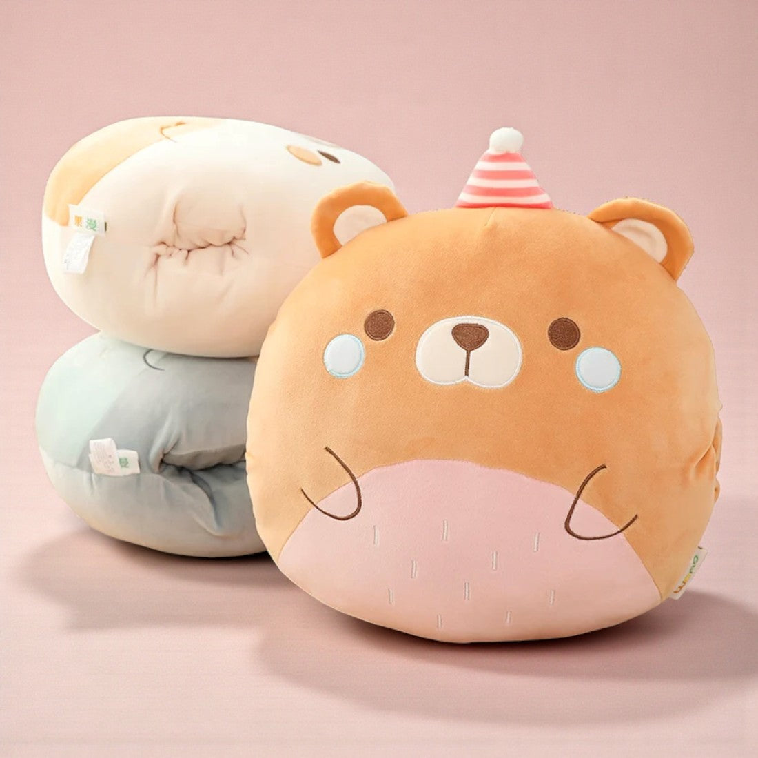 Rond knuffelkussen Squishmallow-stijl