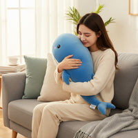Knuffelige walvis knuffel pastelroze of -blauw