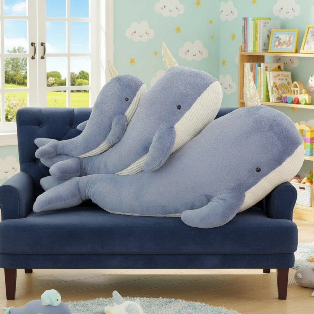 Reusachtige magische walvis knuffel