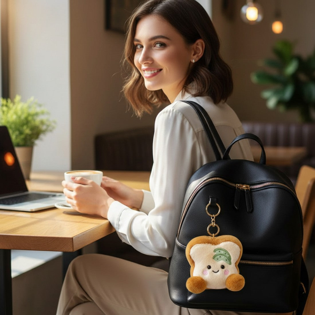 Kawaii toast sleutelhanger knuffel