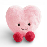 Roze hartje knuffel liefde 10 cm Valentijnsdag