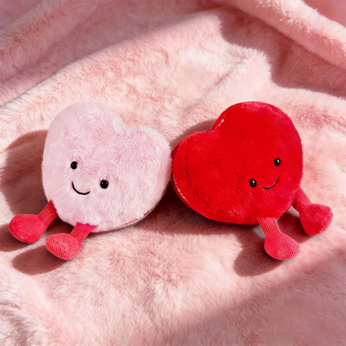 Roze hartje knuffel liefde 10 cm Valentijnsdag