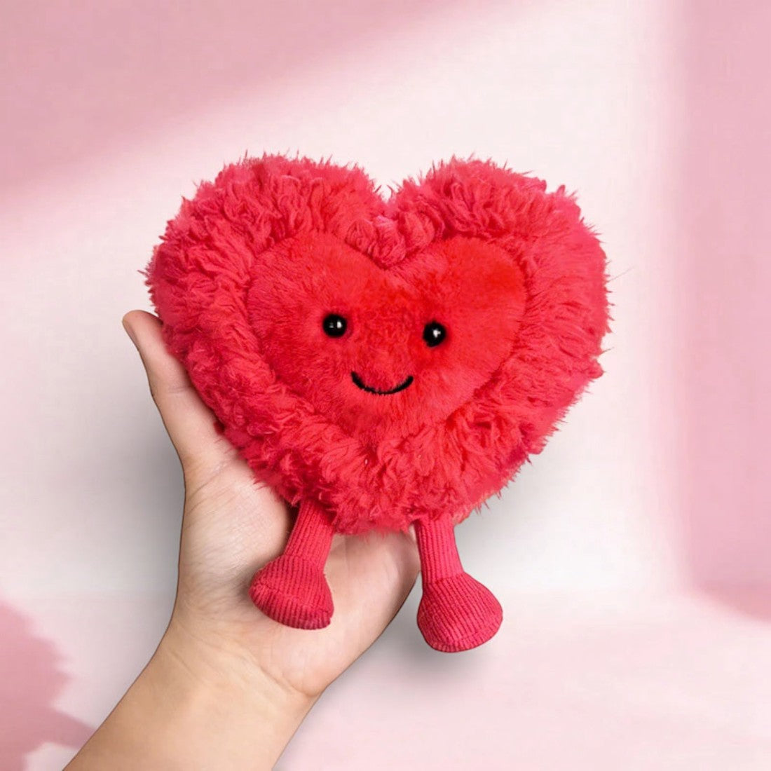 Roze hartje knuffel liefde 10 cm Valentijnsdag