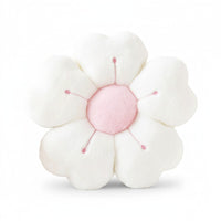 Zacht bloem knuffelkussen wit of roze