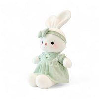 Schattige konijn knuffel met bloemenjurk