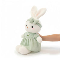 Schattige konijn knuffel met bloemenjurk
