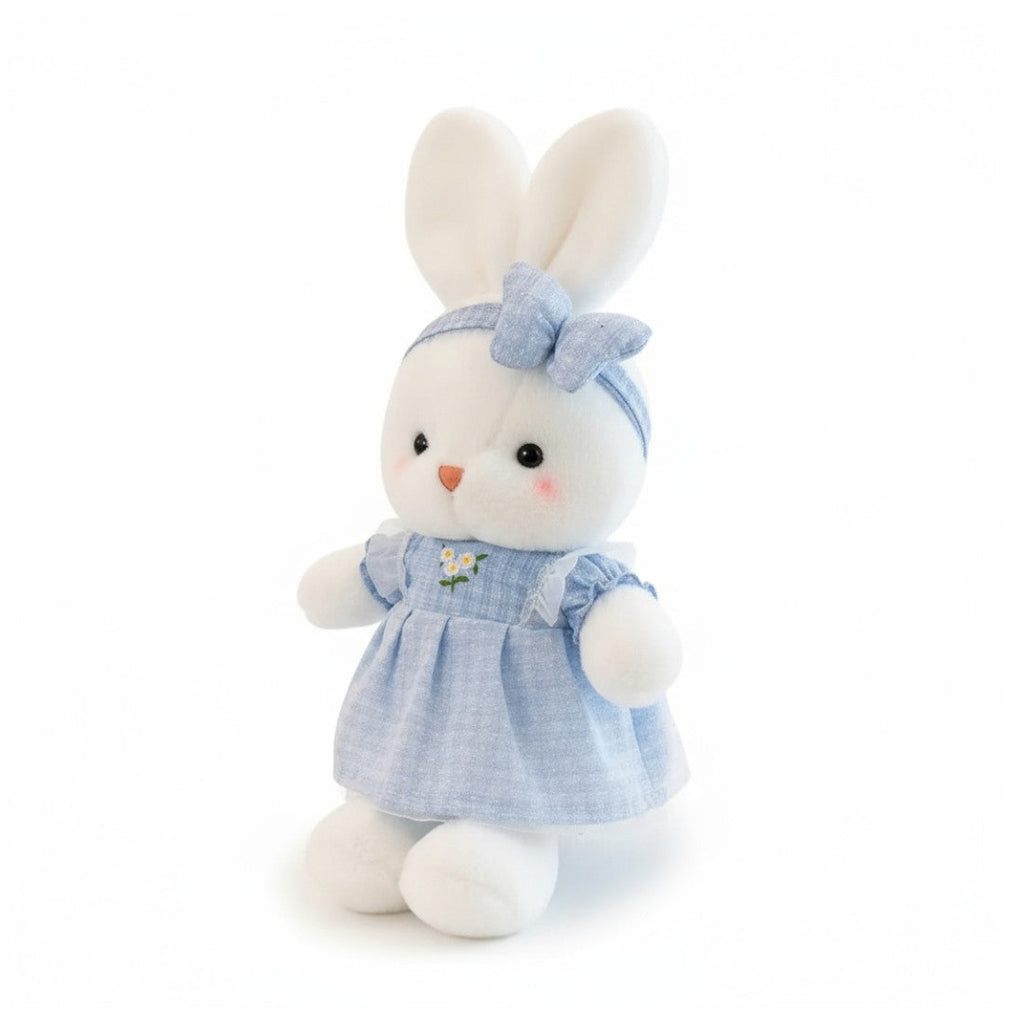 Schattige konijn knuffel met bloemenjurk