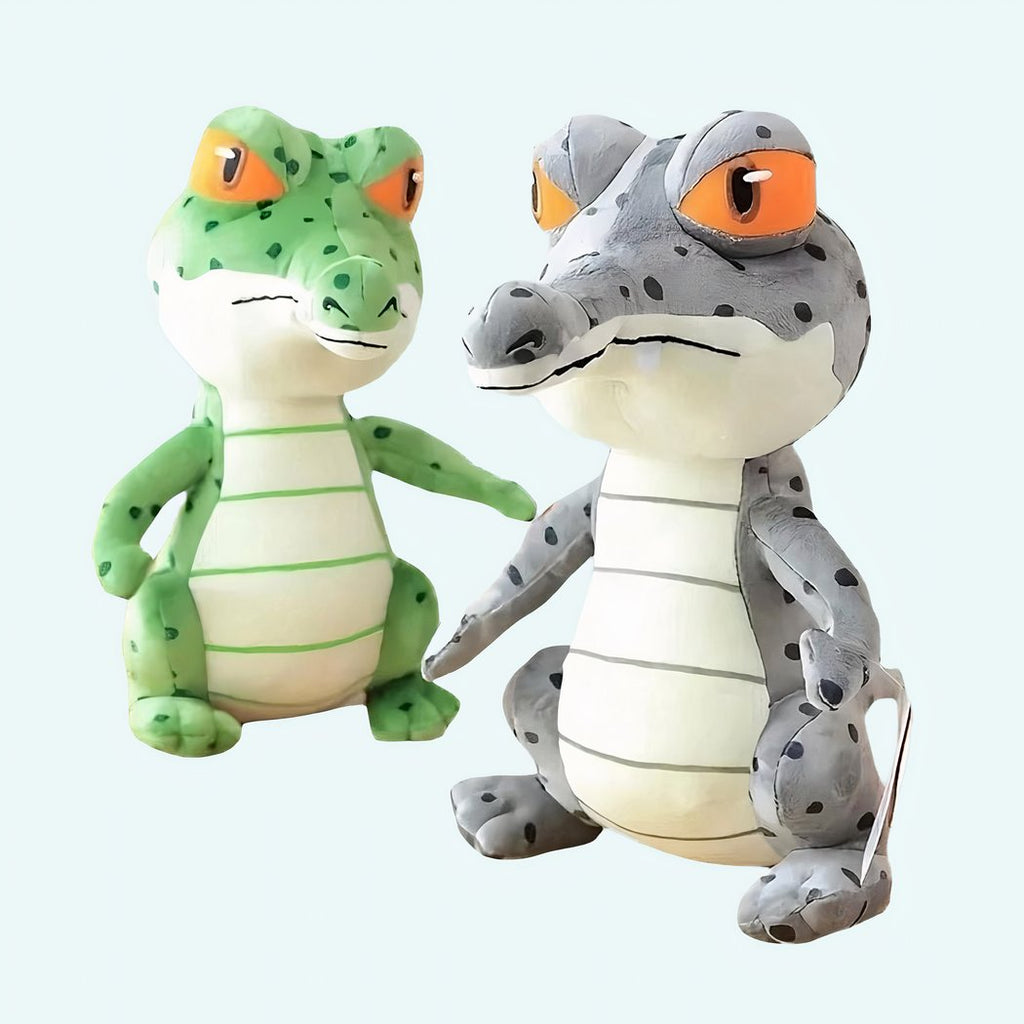 Krokodil knuffel met grote expressieve ogen