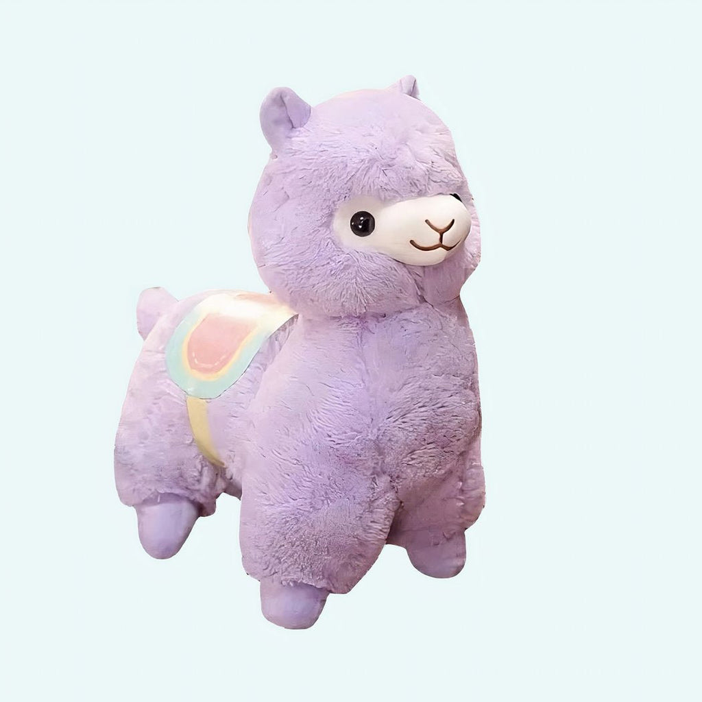 Roze regenboog lama knuffel 35 cm