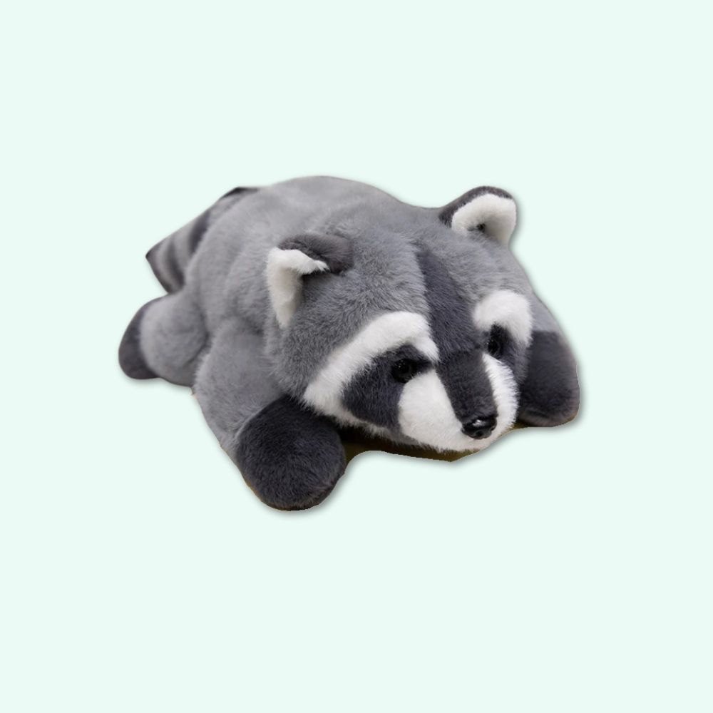Verzwaarde grijze wasbeer knuffel