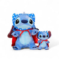 Stitch knuffel in superheldenkostuum