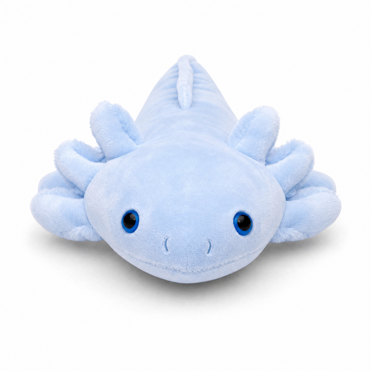 Lang axolotl knuffelkussen blauw