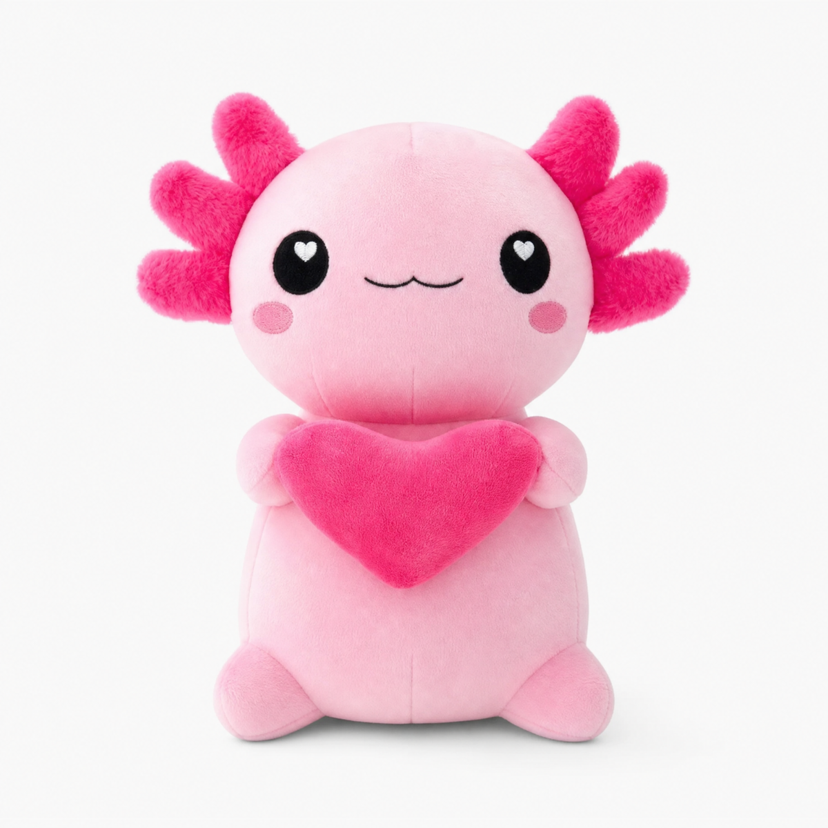 Roze axolotl knuffel met hart