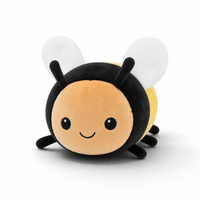 Ronde kawaii bij knuffel zwart en geel