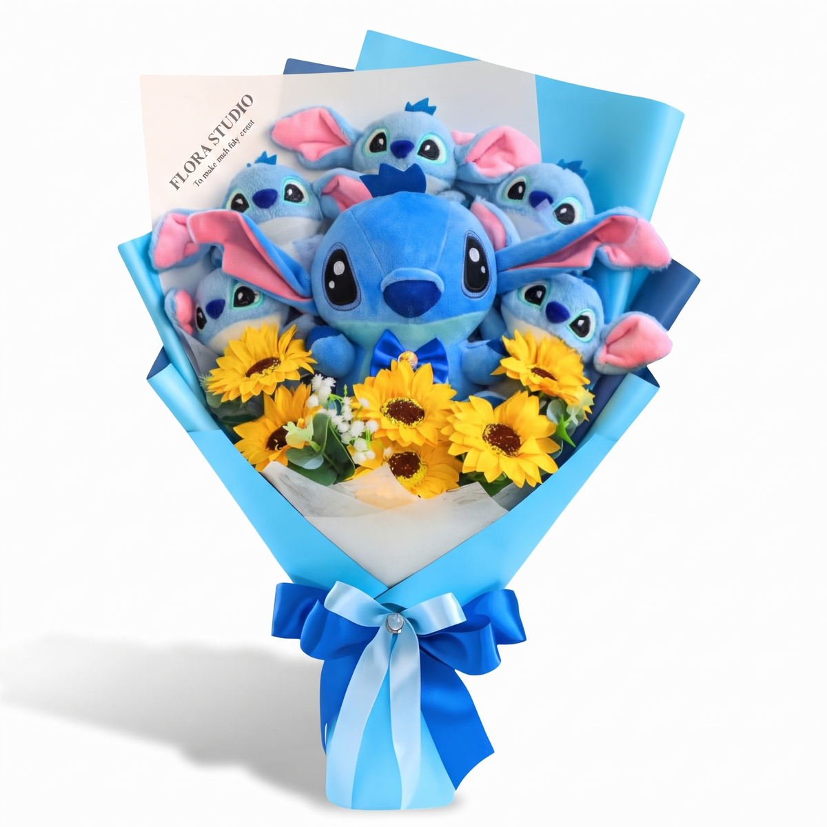Boeket Stitch knuffel met bloemen