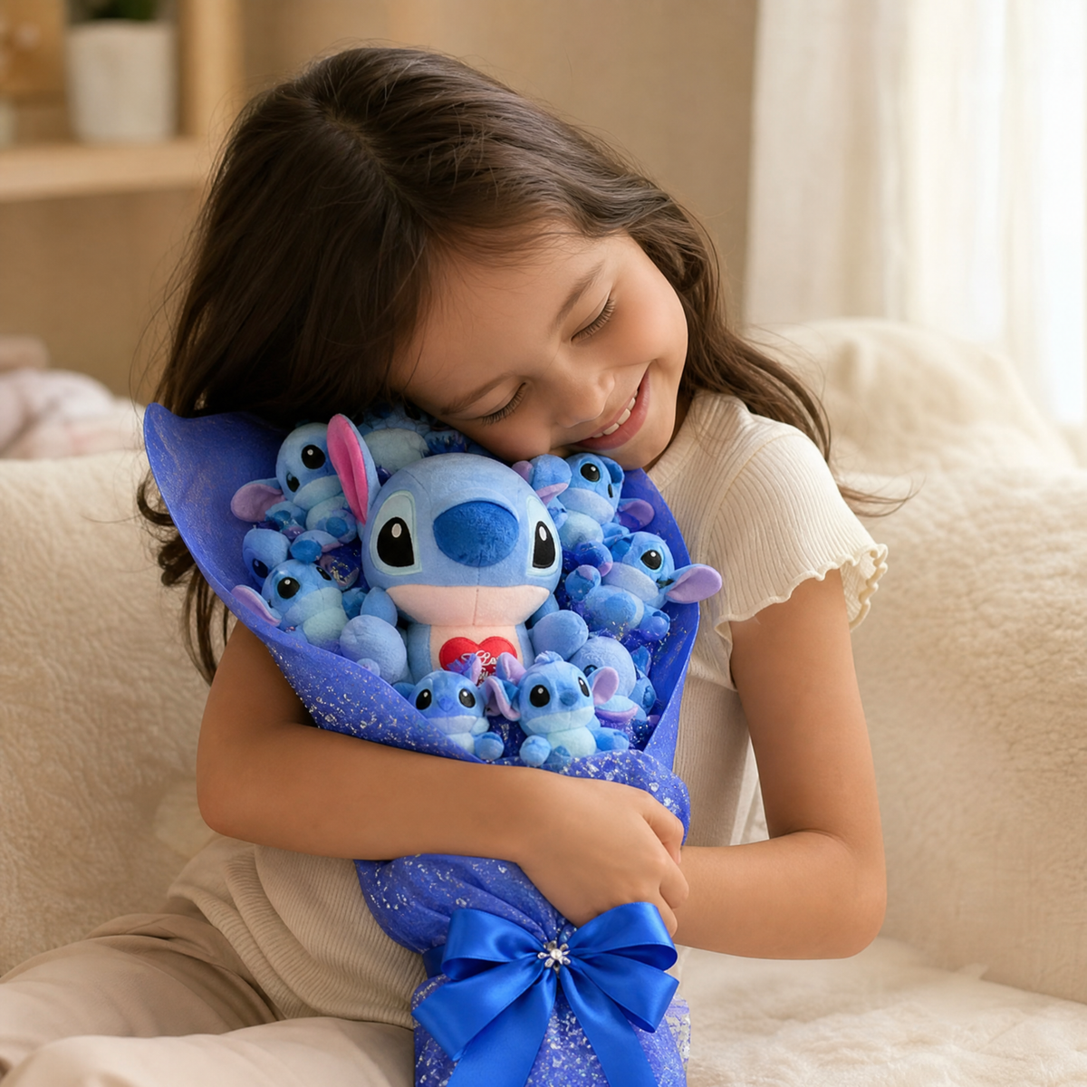 Boeket Stitch knuffel I Love You met geschenkdoos