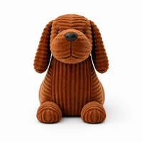 Liggende teckel hond knuffel van ribfluweel