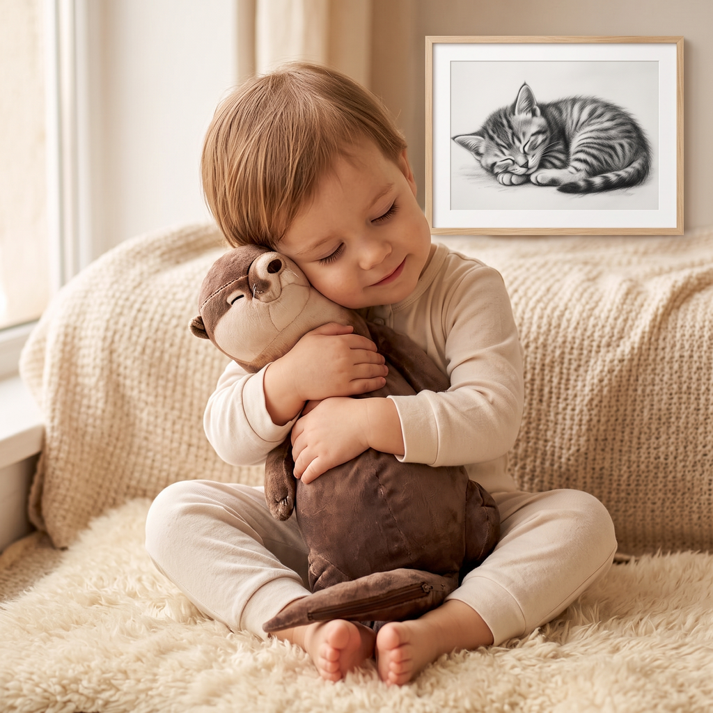Bruine otter knuffel etui 40 cm Plushie Planet