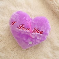 Paars hart knuffelkussen I Love You