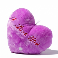 Paars hart knuffelkussen I Love You