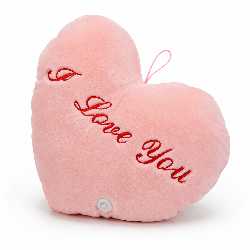 Lichtgevend hart knuffelkussen I Love You