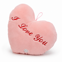 Lichtgevend hart knuffelkussen I Love You