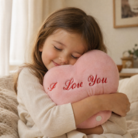 Lichtgevend hart knuffelkussen I Love You