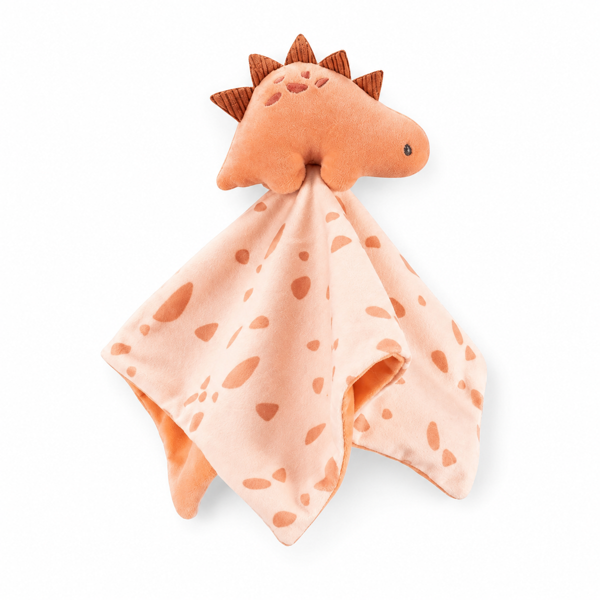 Dinosaurus knuffeldoekje perzik met stippen voor baby
