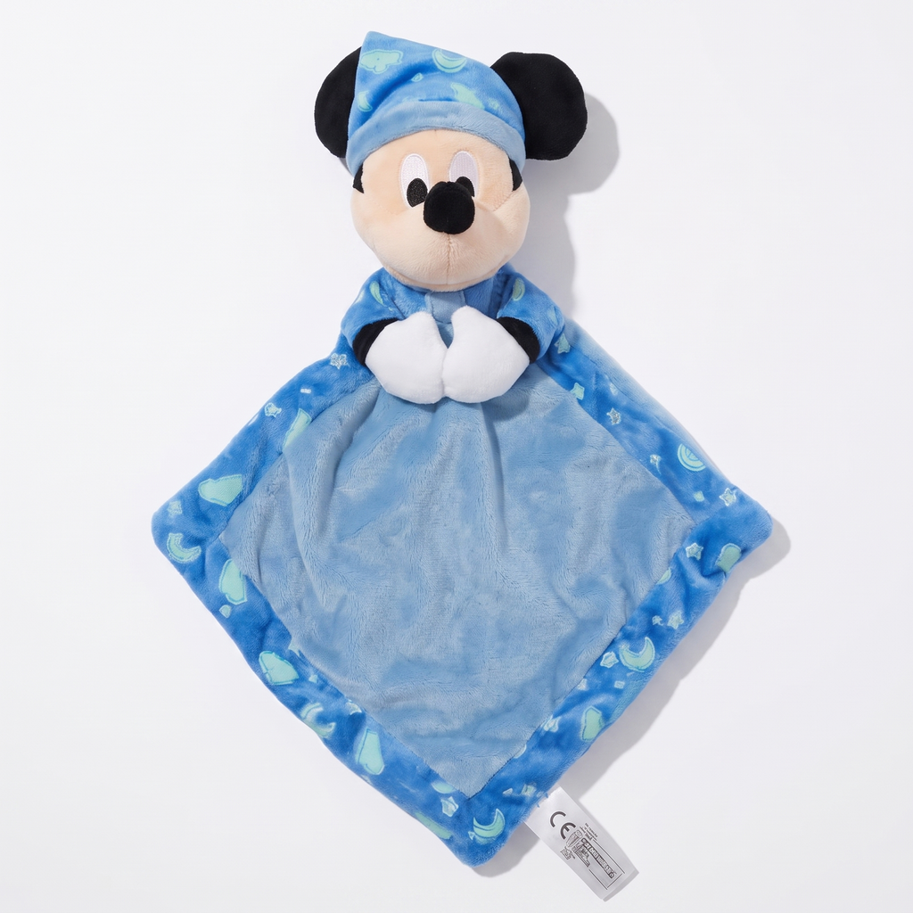 Mickey knuffeldoekje met slaapmuts en ring