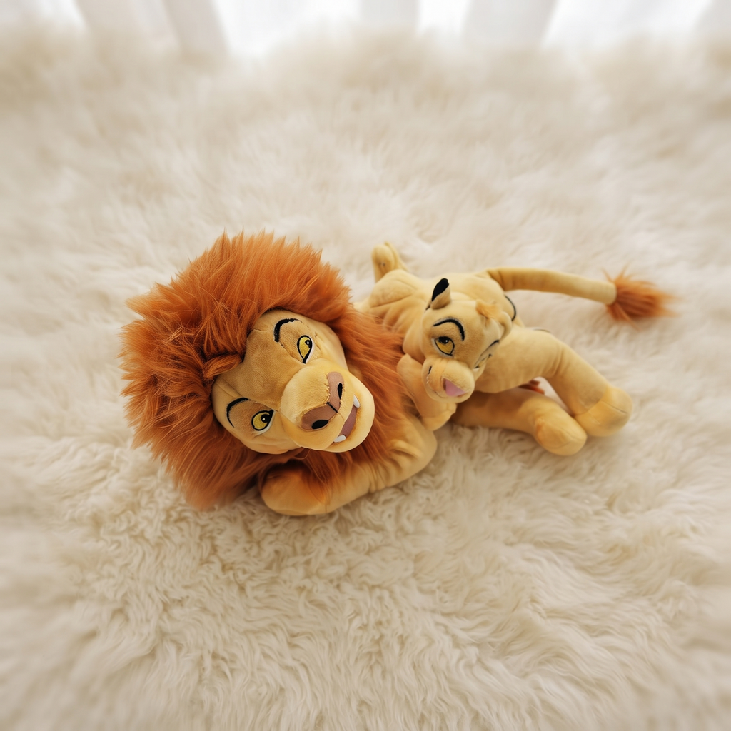 Duo knuffels De Leeuwenkoning Mufasa en Simba