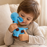 Zachte blauwe giraf knuffel