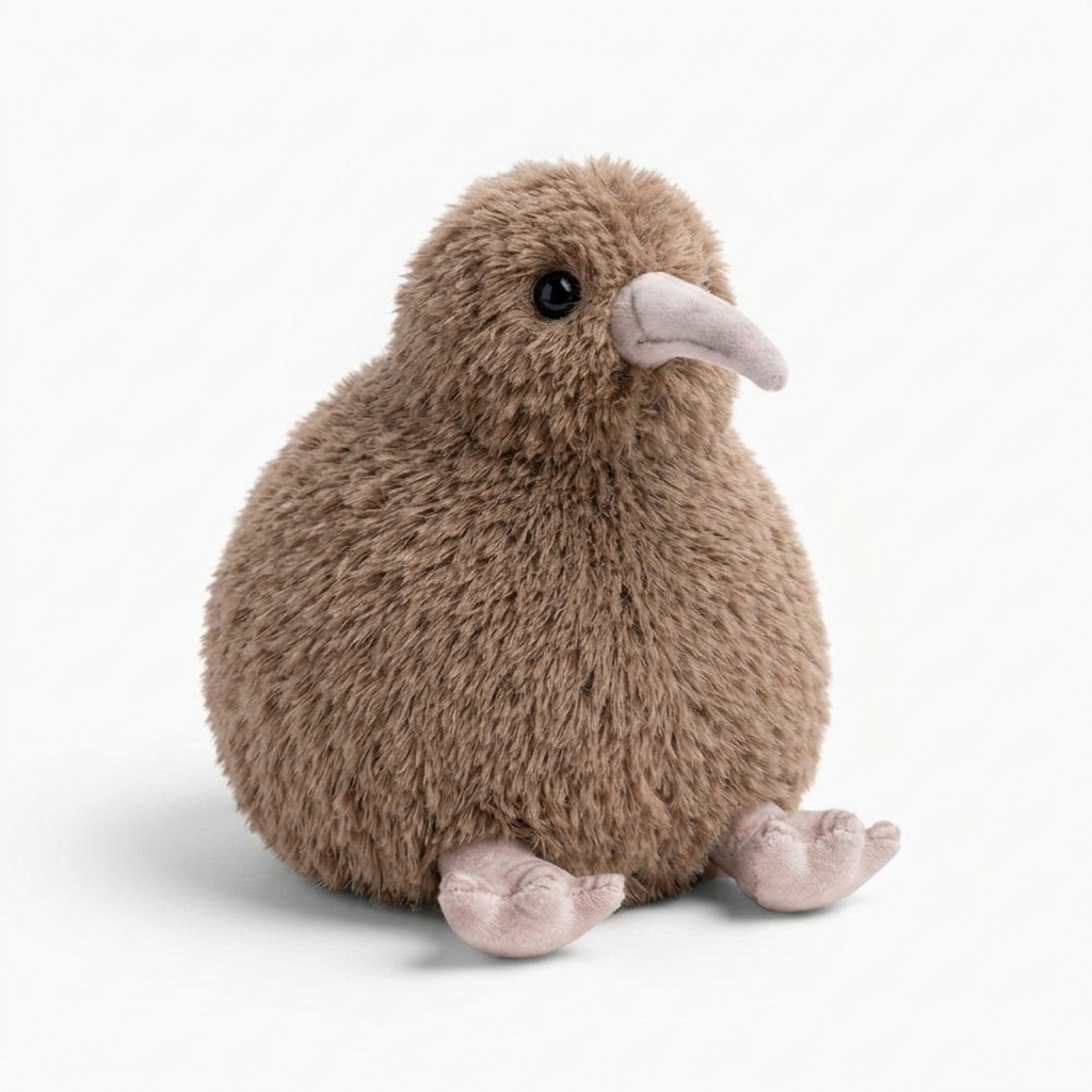 Realistische grijze kiwi vogel knuffel