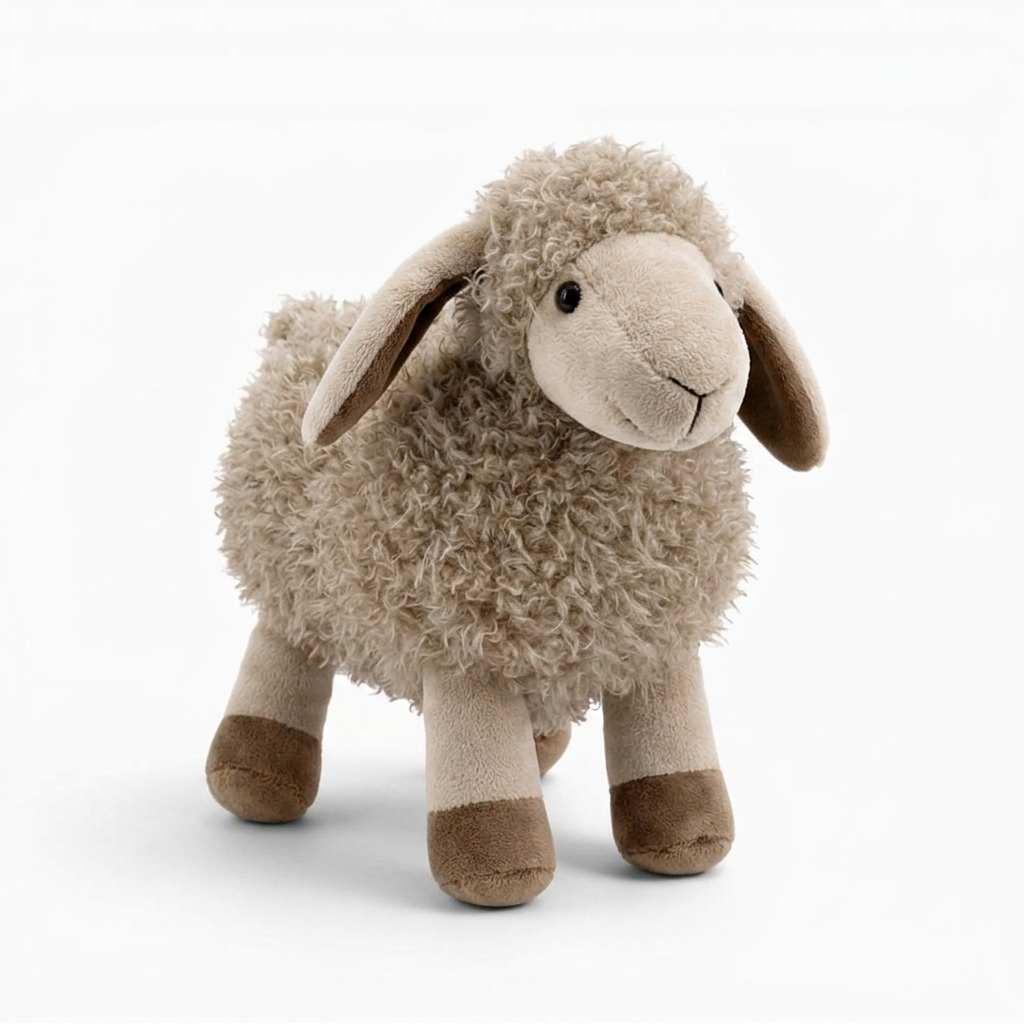 Grijze katoenen schaap knuffel