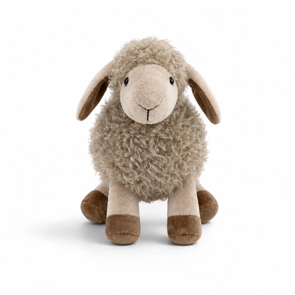 Grijze katoenen schaap knuffel