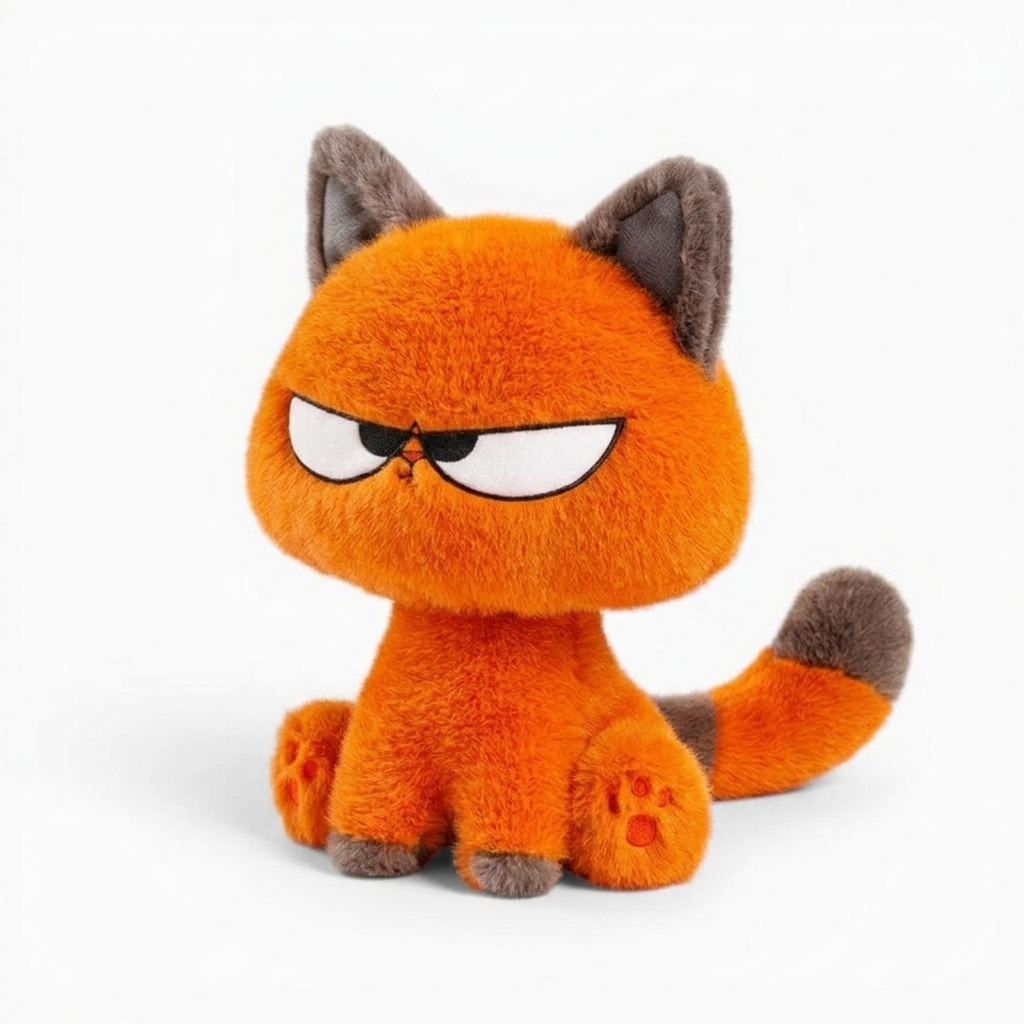Kawaii oranje chagrijnige kat knuffel