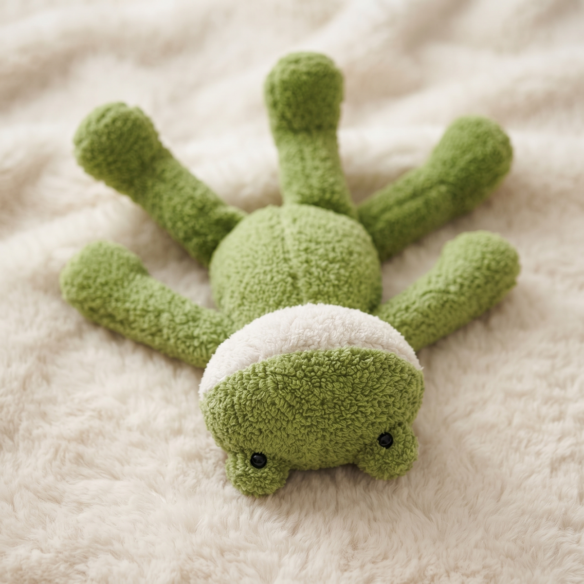 Groene kikker knuffel met lange benen