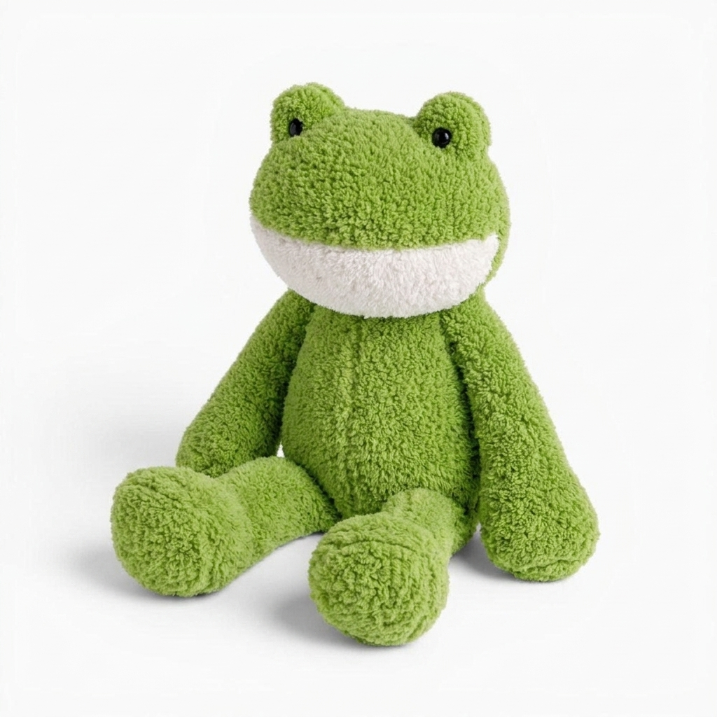 Groene kikker knuffel met lange benen