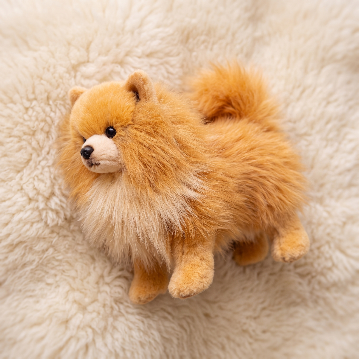 Realistische langharige reebruine keeshond knuffel