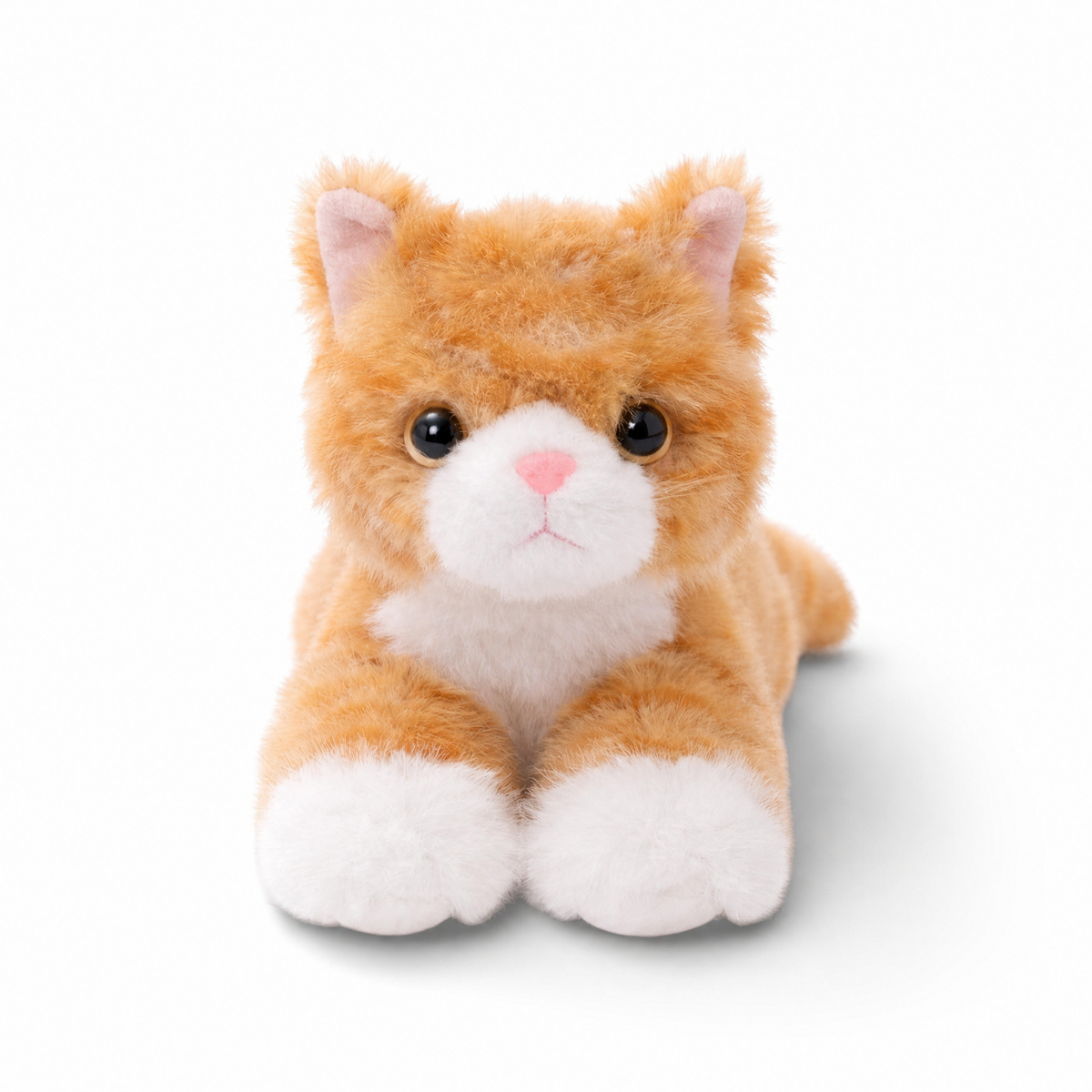Realistische liggende rode kat knuffel