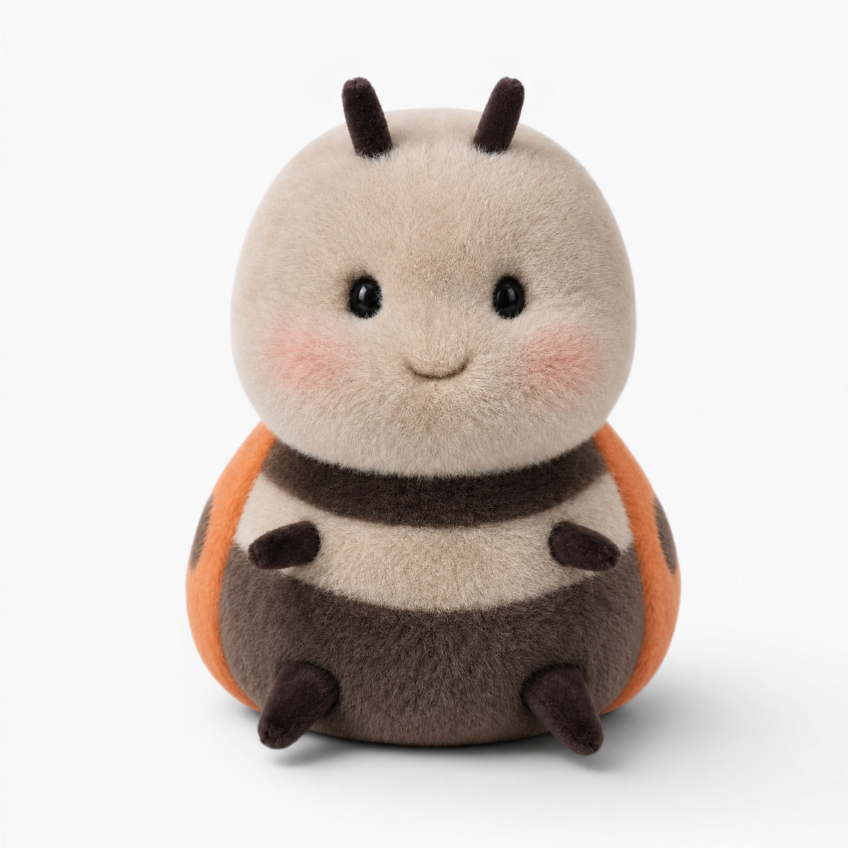 Kawaii lieveheersbeestje knuffel beige en oranje
