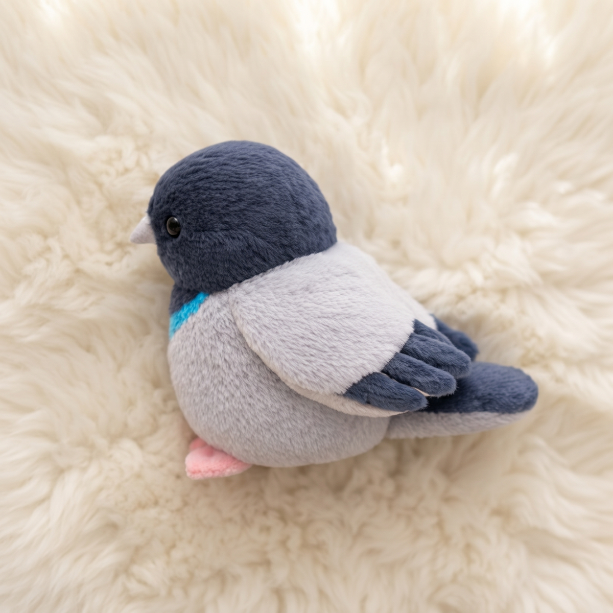 Blauw-grijze duif knuffel met geluid