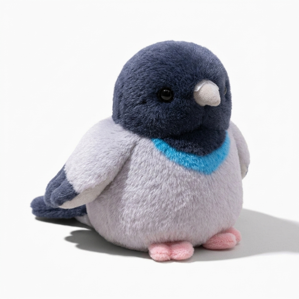 Blauw-grijze duif knuffel met geluid